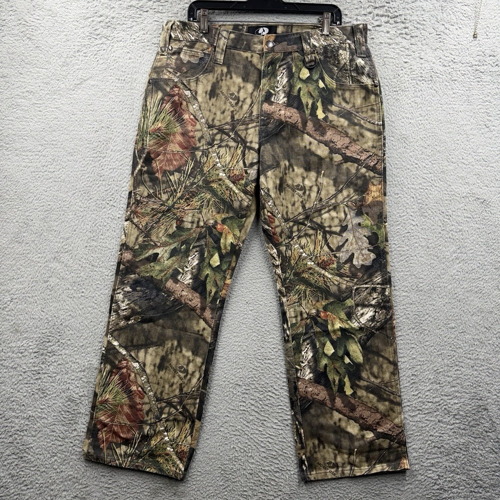 Mossy Oak Pants Men's 36x30 Camo Woodland Breakup Infinity Outdoor Hunting Baggy